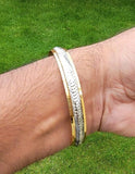 Sikh kara two tone gold silver plated singh khalsa kada kaur bangle 5k kakar p10