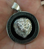 Unisex stunning rhinestones silver plated punjabi hindu sikh singh lion pendant