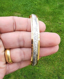 Sikh kara two tone gold silver plated singh khalsa kada kaur bangle 5k kakar p10