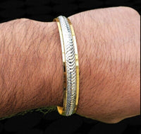 Sikh kara two tone gold silver plated singh khalsa kada kaur bangle 5k kakar p10