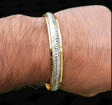 Sikh kara two tone gold silver plated singh khalsa kada kaur bangle 5k kakar p10