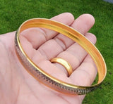 Sikh kara two tone gold silver plated singh khalsa kada kaur bangle 5k kakar p10