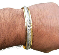 Sikh kara two tone gold silver plated singh khalsa kada kaur bangle 5k kakar p10