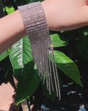 Long tassel bracelet stunning silver plated celebrity design vintage look ggg50