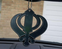 Silver mirror punjabi sikh extra large khanda stunning pendant car rear mirror s