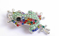 Vintage look gold plated stunning frog brooch suit coat broach collar pin b63g