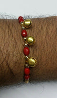 Talisman evil eye protection hindu red thread 3 dangling bells lucky bracelet e5