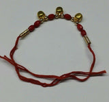 Talisman evil eye protection hindu red thread 3 dangling bells lucky bracelet e5