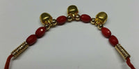 Talisman evil eye protection hindu red thread 3 dangling bells lucky bracelet e5