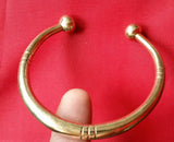 Brass Open Kara 22 ct. Gold Look chunky Singh Kaur kada Sikh Hindu Bracelet