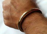 Brass Open Kara 22 ct. Gold Look chunky Singh Kaur kada Sikh Hindu Bracelet