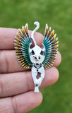 Flying cat angel egypt god gold or silver plated brooch celebrity broach pin k26