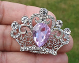 Crown brooch stunning vintage look silver plated stones royal design broach zy4p