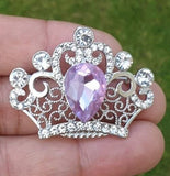 Crown brooch stunning vintage look silver plated stones royal design broach zy4p