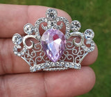 Crown brooch stunning vintage look silver plated stones royal design broach zy4p