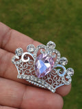 Crown brooch stunning vintage look silver plated stones royal design broach zy4p