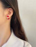 Red pencil ear studs celebrity fashion pin pair stunning hot hollywood look k10