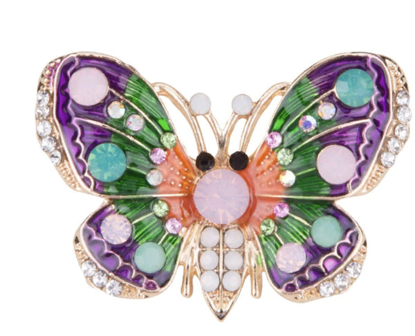 Vintage look gold plated stunning butterfly brooch suit coat broach pin jjj14