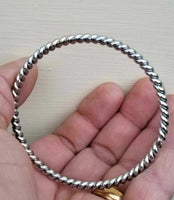 Twisted rope bangle steel sikh singh kaur khalsa kara punjabi kada bracelet h14