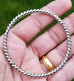 Twisted rope bangle steel sikh singh kaur khalsa kara punjabi kada bracelet h14