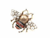 Stunning vintage look gold plated gold honey bee brooch suit coat broach pin z7r