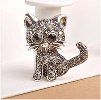 Mothers day cat brooch vintage look celebrity broach silver plated pin ggg93 new