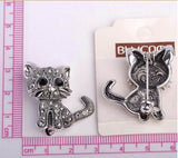 Mothers day cat brooch vintage look celebrity broach silver plated pin ggg93 new