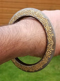 Sikh kara sarbloh floral engraved bangle singh kaur khalsa pure iron kada v9