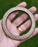 Sikh kara sarbloh floral engraved bangle singh kaur khalsa pure iron kada v9