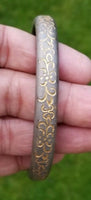 Sikh kara sarbloh floral engraved bangle singh kaur khalsa pure iron kada v12