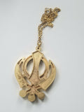 Singh kaur sikh punjabi gold plated black khanda pendant car rear mirror hanging