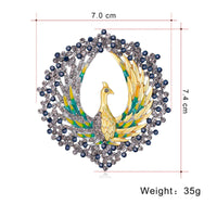 Peacock brooch vintage look stunning diamonte silver plated christmas pin jjj5