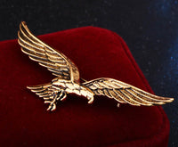 Flying eagle brooch vintage look silver gold plated suit coat broach collar pin