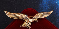 Flying eagle brooch vintage look silver gold plated suit coat broach collar pin