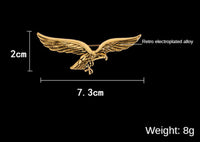 Flying eagle brooch vintage look silver gold plated suit coat broach collar pin