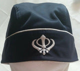 Sikh punjabi turban patka pathka khanda bandana head wrap blue colour singh