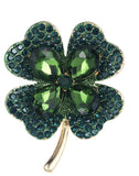 Lucky clover leaf brooch gold plated irish saint patrick broach good luck pin gg