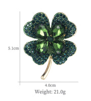 Lucky clover leaf brooch gold plated irish saint patrick broach good luck pin gg