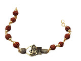 Rudraksh mala natural beads evil eye protection lucky lord ganesh bracelet cc22