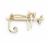 Vintage look gold plated good luck cat brooch suit coat broach collar pin ggg75