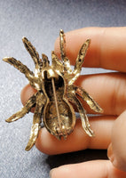 Spider brooch gold silver plated high end stones celebrity design broach pin gg