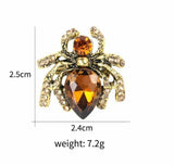 Vintage look gold plated stunning spider brooch suit coat broach collar pin b22