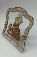 Sikh guru gobind singh wood carved photo portrait sikh lovely desktop stand f2