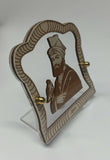 Sikh guru gobind singh wood carved photo portrait sikh lovely desktop stand f2