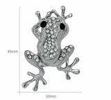 Vintage look silver plated lucky frog brooch suit coat broach collar pin b24