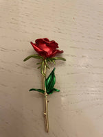 Valentine rose love brooch retro vintage look gold plated labour design pin gg25