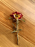 Valentine rose love brooch retro vintage look gold plated labour design pin gg25