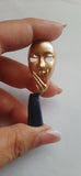 Personality face mask brooch retro vintage look gold plated royal design pin g21