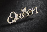 Queen jubilee brooch vintage look celebrity broach gold silver plated pin ggg82