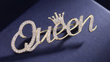 Queen jubilee brooch vintage look celebrity broach gold silver plated pin ggg82